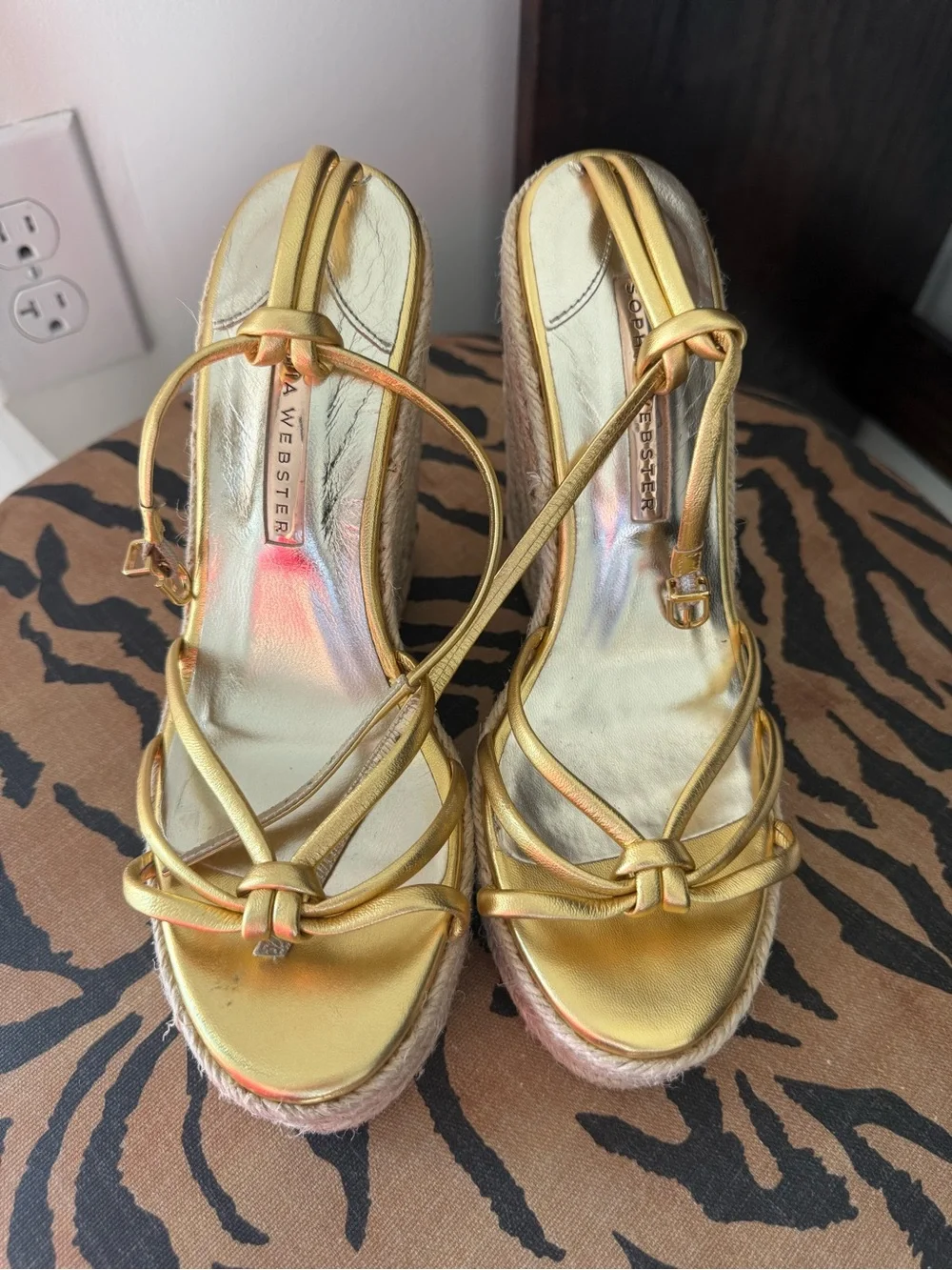 Sophia Webster Gold Wedges